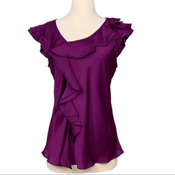 Sunny Leigh Tops - Sunny Leigh Magenta Pink Ruffle Detail Blouse M